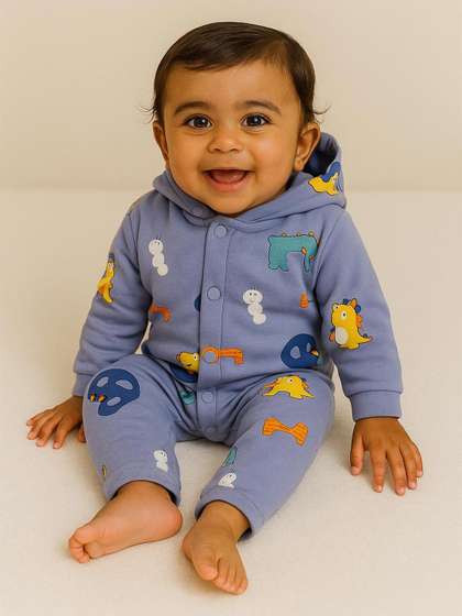 MeeMee Kids Unisex
                    Printed Cotton Romper