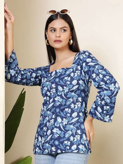Nayo Floral Printed
                        Pure Cotton Straight Kurti