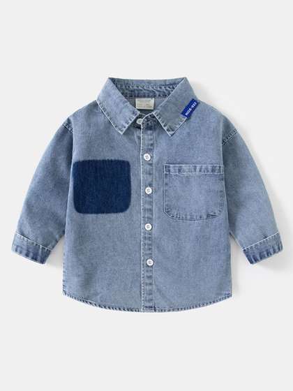 Hopscotch Boys Contrast
                    Detail Denim Shirt