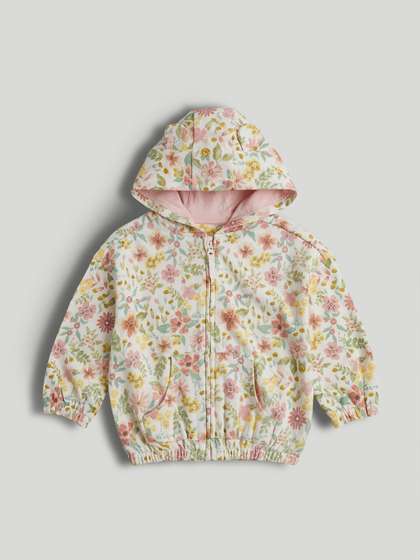 mothercare Girls Hooded
                    Floral Windcheater Bomber Jacket