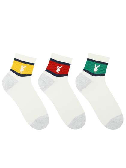 Playboy Socksxpress Men
                    Pack Of 3 Patterned High Ankle-Length Socks