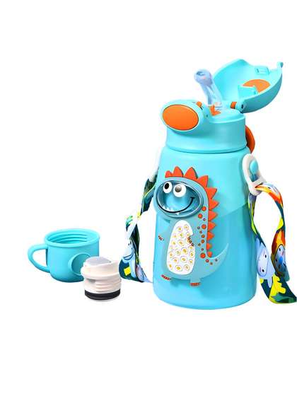 JOYFILLS Blue &
                    Orange Single Stainless Steel Printed Water Bottle