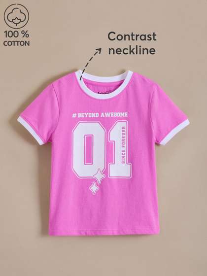 Hopscotch Girls Numeric
                    Printed T-shirt