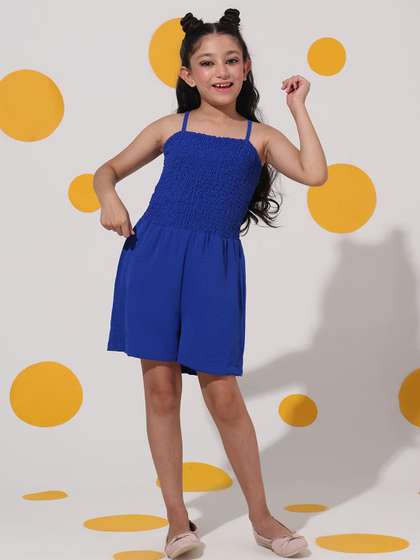 Cherry & Jerry
                      Girls Shoulder Straps Smocking Jumpsuit