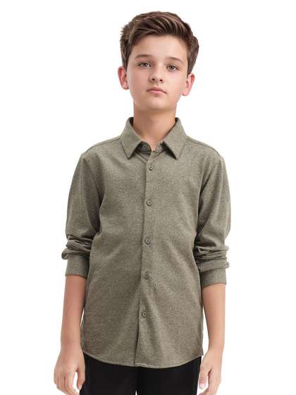 RARE ONES Boys Spread
                    Collar Cotton Regular Fit Shirt