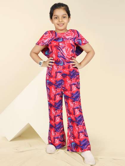 YK Girls Printed Basic
                    Jumpsuit