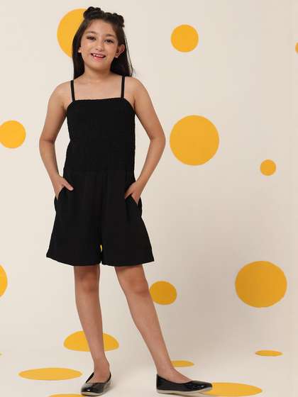 Cherry & Jerry
                      Girls Black Shoulder Strap Jumpsuit