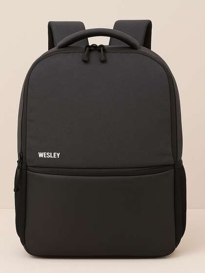 Wesley Unisex
                          Black Solid Laptop Bag