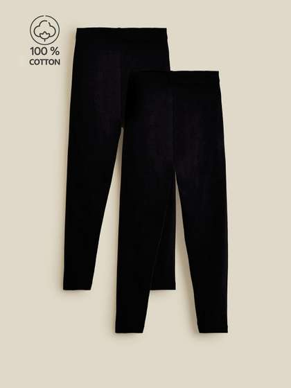 Hopscotch Girls Pack Of
                    2 Stretchy Cotton Leggings