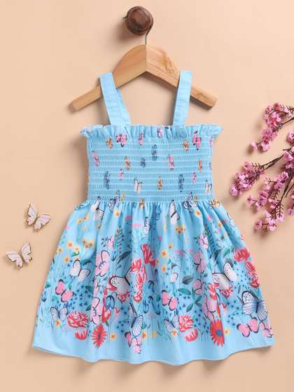 Toonyport Girls Floral
                    Printed Fit & Flare Dress