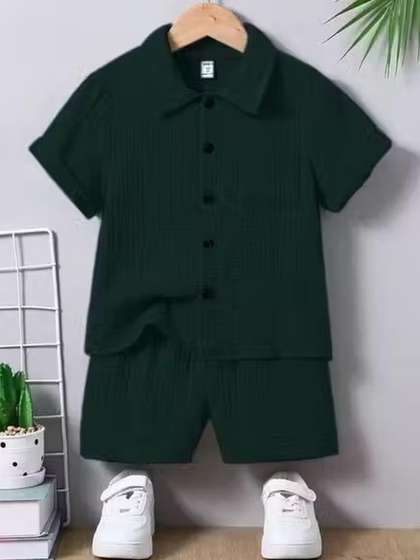 KAVYA FASHION Unisex
                    Kids Printed Shirt With Shorts Clothing Set