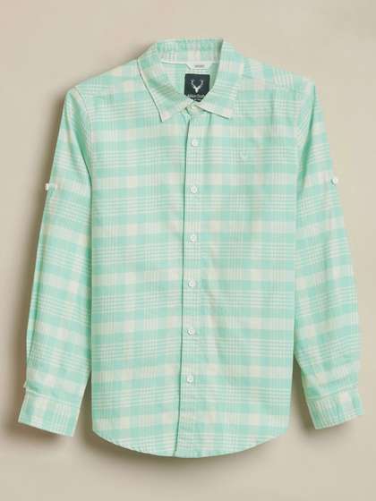 Allen Solly Junior Boys
                    Slim Fit Checked Spread Collar Pure Cotton Casual
                    Shirt