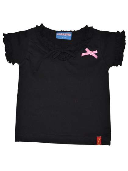 CLEVER Girls Round Neck
                    Flutter Sleeves Casual Top