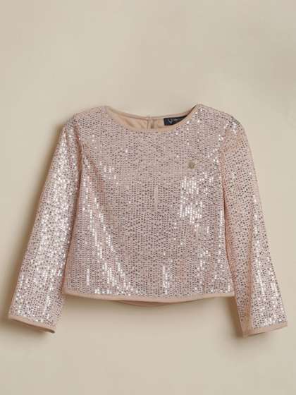 Allen Solly Junior Girls
                    Sequined Embellished Round Neck Top