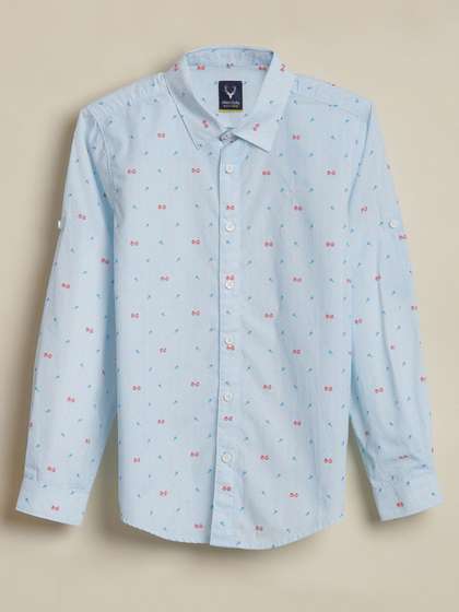 Allen Solly Junior Boys
                    Slim Fit Conversational Printed Spread Collar Pure
                    Cotton Shirt