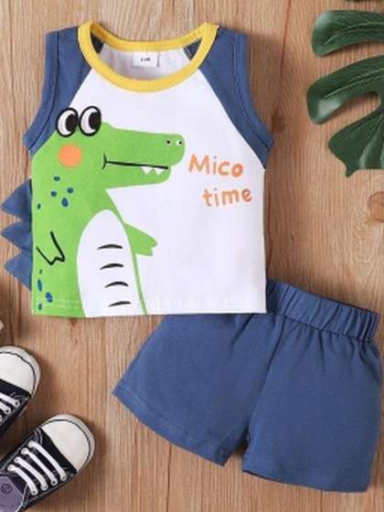 YK Unisex Kids Pure
                    Cotton Printed Clothing Set