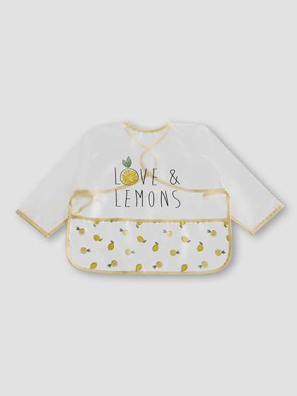 Juniors by Babyshop
                    Girls Lemon Printed Apron Bibs With Long Sleeves