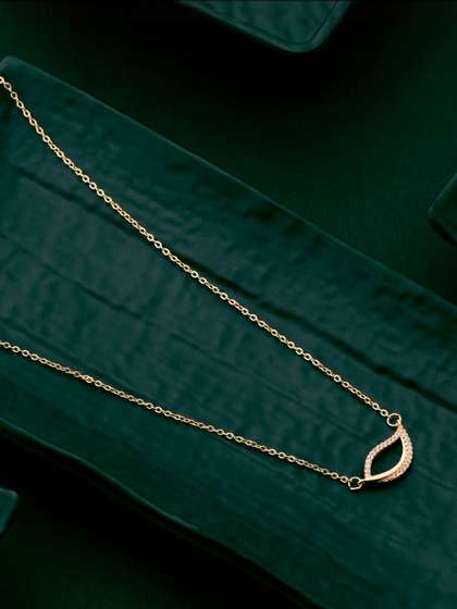 Ashnera Gold-Plated
                    Women Leaf Pendant Chain Pendants