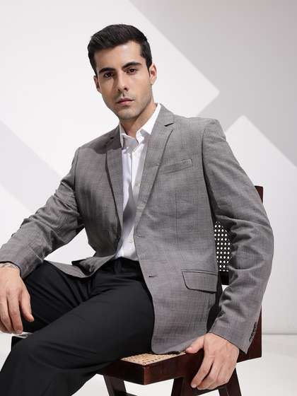 INVICTUS Slim Fit
                        Checked Notched Lapel Single-Breasted Formal
                        Blazers