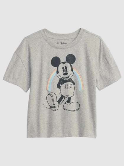 GAP Girls Mickey Mouse
                    Graphic Printed Round Neck Cotton T-shirt