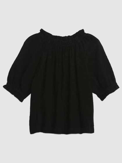 GAP Girls Gathered
                    Peasant Sleeves Round Neck Top