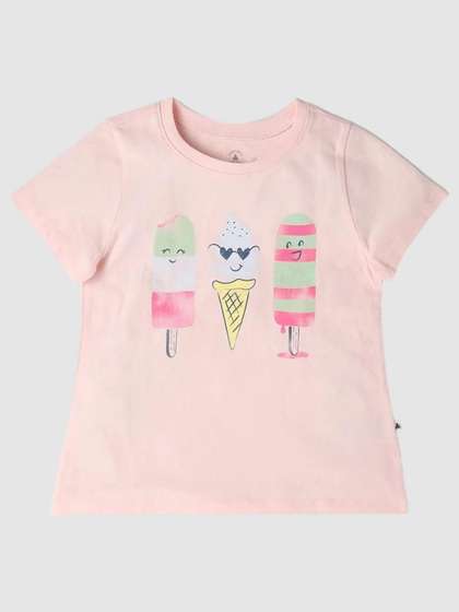 GAP Girls Graphic
                      Printed Round Neck Relaxed Fit Pure Cotton
                      T-Shirt