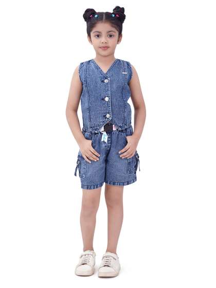 Tiny Girl Girls
                        Sleeveless Pure Cotton Top With Shorts