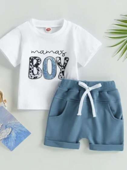 FAHAD CREATIONS Kids
                        Printed Round Neck T-shirt with Shorts