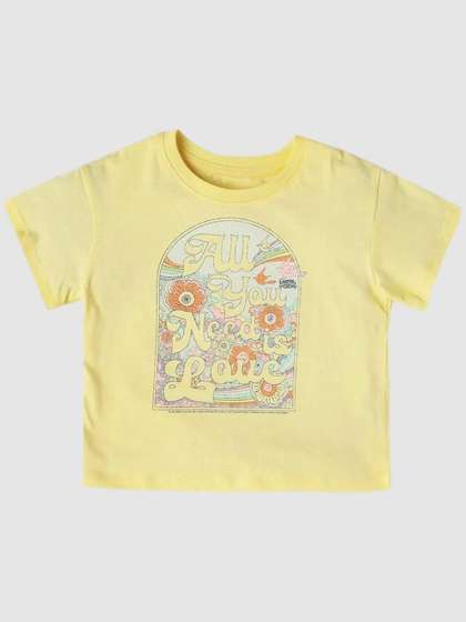 GAP Girls Graphic
                    Printed Crew Neck Pure Cotton T-Shirt