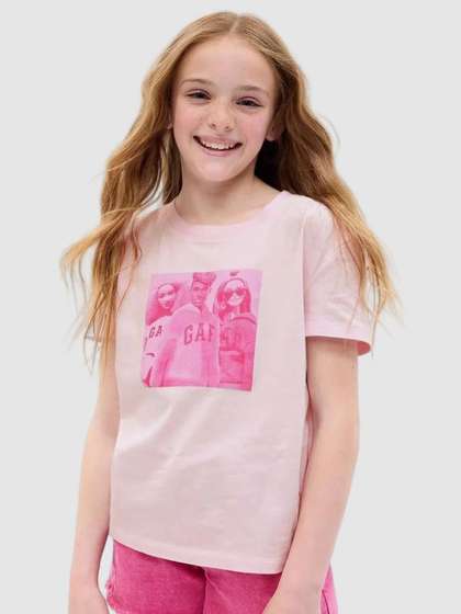 GAP Girls
                    Character-Based Graphic Printed Round Neck Organic
                    Cotton T-Shirt