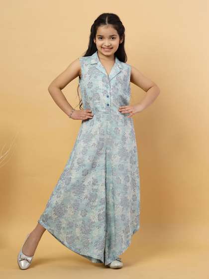 BAESD Girls Printed
                    Basic Jumpsuit With Belt