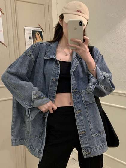 StyleCast Women
                        Spread Collar Denim Jacket