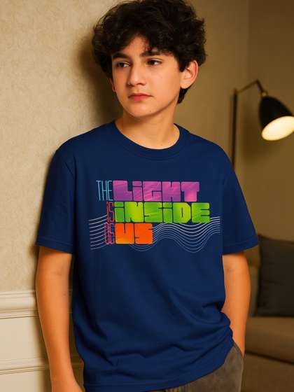 TeeSlix Boys Blue
                    Typography Printed T-shirt