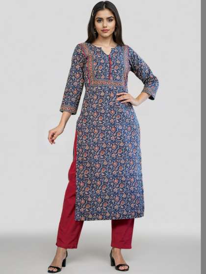 SZN Women Blue
                        Floral Printed Floral Kurta