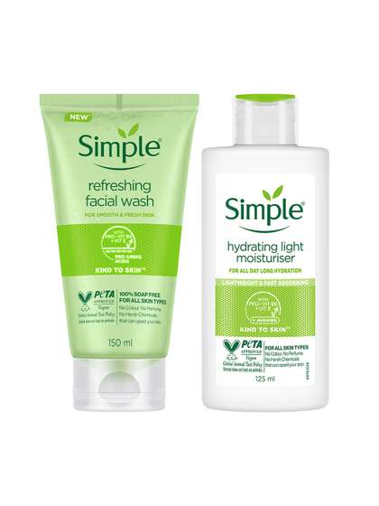 Simple Hydrating
                        Power Duo - Refreshing FaceWash 150ml &
                        Hydrating Light Moisturiser 125ml
