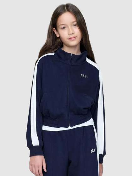 GAP Girls High Neck
                    Colorblock Striped Sweatshirt