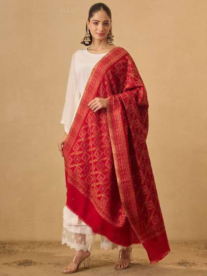 Pashmoda Geometric
                          Woven Design Shawl