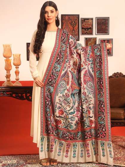 Pashmoda Floral
                        Printed Pure Wool Shawl