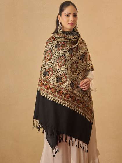 Pashmoda Paisley
                          Embroidered Zari Shawl