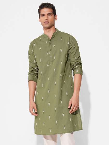 indus route by
                        Pantaloons Men Quirky Printed Thread Work
                        Pathani Kurta