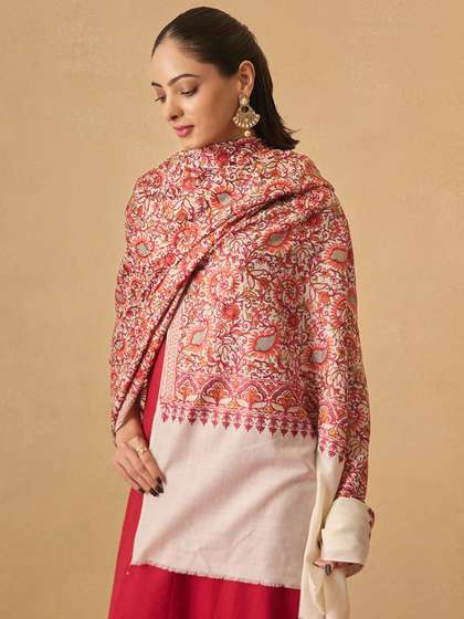 Pashmoda Paisley
                        Embroidered Thread Work Shawl