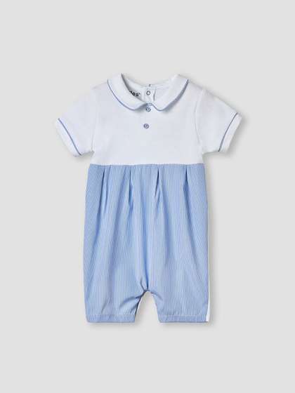 Giggles by Babyshop Boys
                    Striped Cotton Shirt Collar Neck Rompers