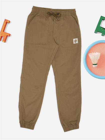 Pantaloons Junior Boys
                    Mid-Rise Pleated Cotton Jogger Regular Trousers