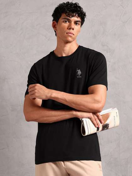 U.S. Polo Assn. Men
                        Pure Cotton Round Neck Moisture-Wicking Lounge
                        Tshirt