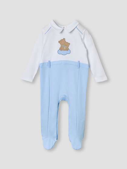 Giggles by Babyshop Boys
                    Bear Applique Cotton Sleepsuit