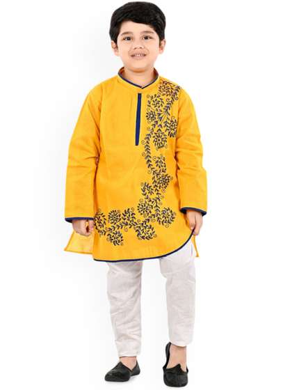 NEW GEN Boys Ethnic
                    Motifs Embroidered Regular Kurta With Pyjamas