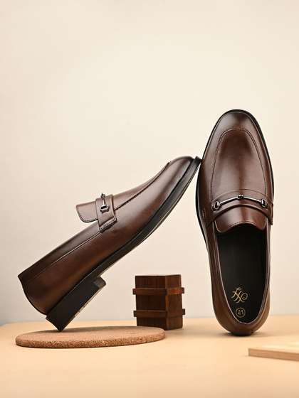 House of Pataudi Men
                        Textured Premium Comfort Slip-On Formal Loafers