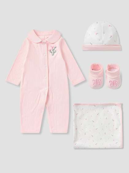 Juniors by Babyshop
                    Girls Set Of 5 Pure Cotton Baby Apparel Gift Set