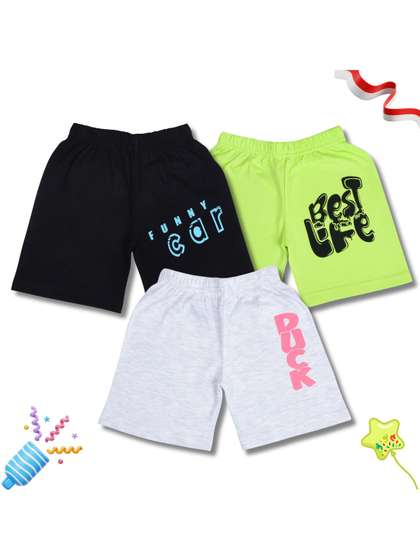 WORTON FASHION Unisex
                      Kids Pack Of 3 Printed Shorts