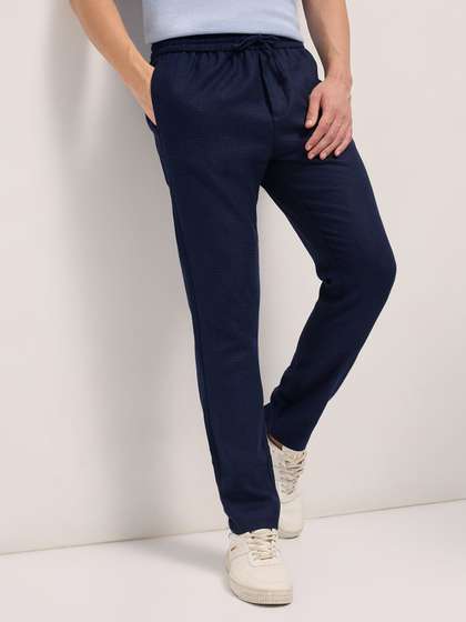 THE BEAR HOUSE Men
                        Solid Slim Fit Formal Trouser With Elastic
                        Waistband